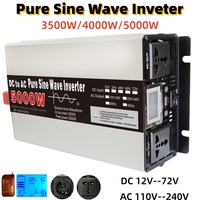 Pure Sine Wave Inverter 12V 220V 24V 110V 3500W 4000W 5000W Portable Power Voltage Converter Car Solar inversor 50HZ/60HZ