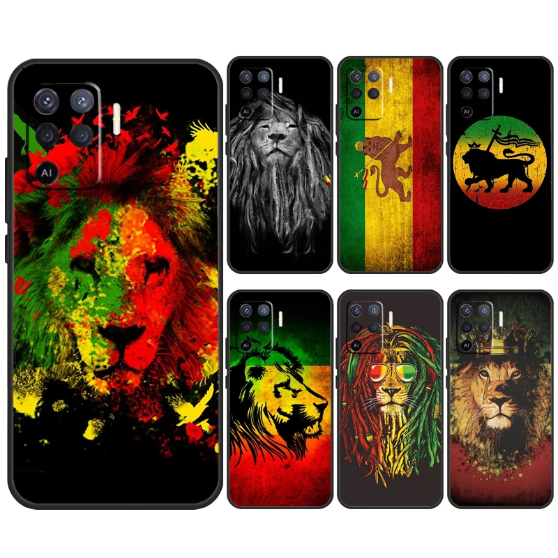 Rasta Lion Reggae Bob Marleys Case For OPPO A78 A98 A58 A15 A17 A77 A5 A9 A53 A96 A76 A16 A54 A74 A94 A52 A72 A79 A57S