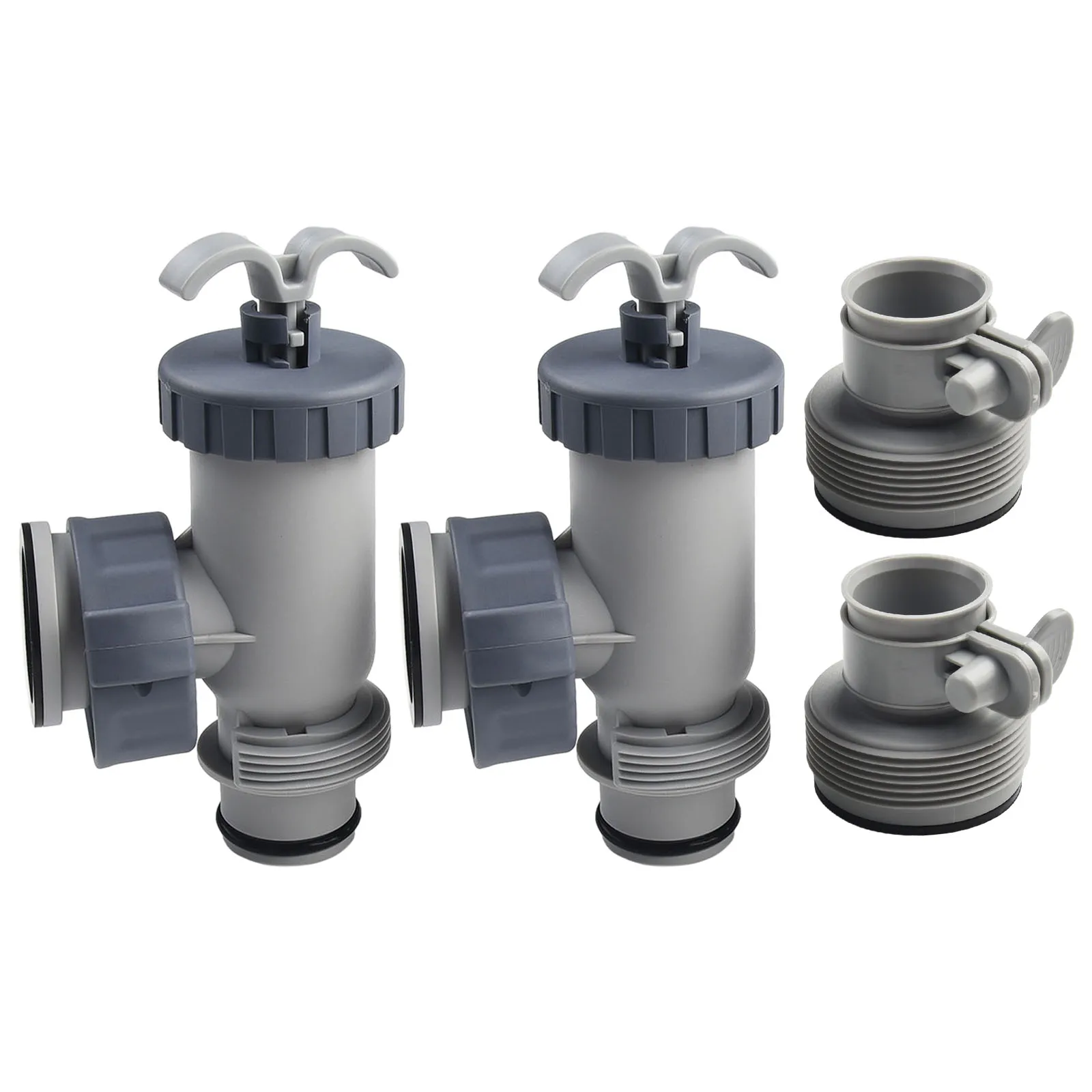 2 Set For Intex Above Ground Plunger Valves Hose Adapters For Filter Pump Connections 1.25\