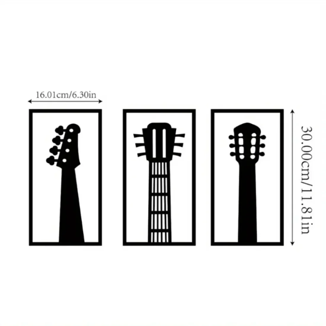 CIFBUY Set of 3 Metal Musical Instrument Wall Art Iron Band Musician Silhouette Rustic Black Hanging Decor Home LivingRoomStudio