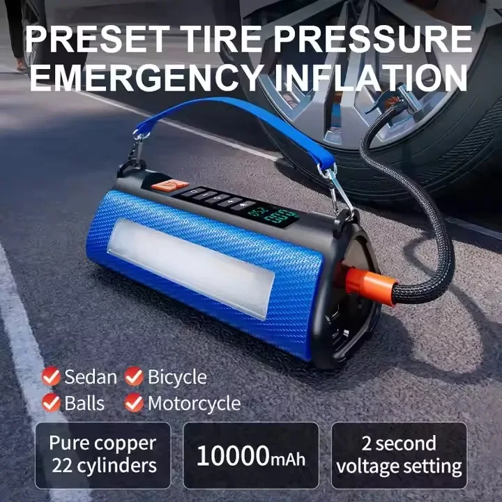 Car Booster To Emergency Starting Battery Capacity 10000mAh 1000A Portable Jump Starter Power Bank And Tire Inflator