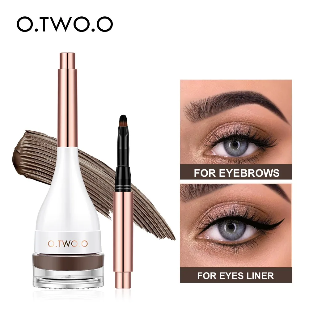 O.TWO.O Eyebrow Pomade Brow Natural Waterproof Creamy Texture Highly Tint Eyebrow Gel Double Use For Eyeliner Beauty Makeup