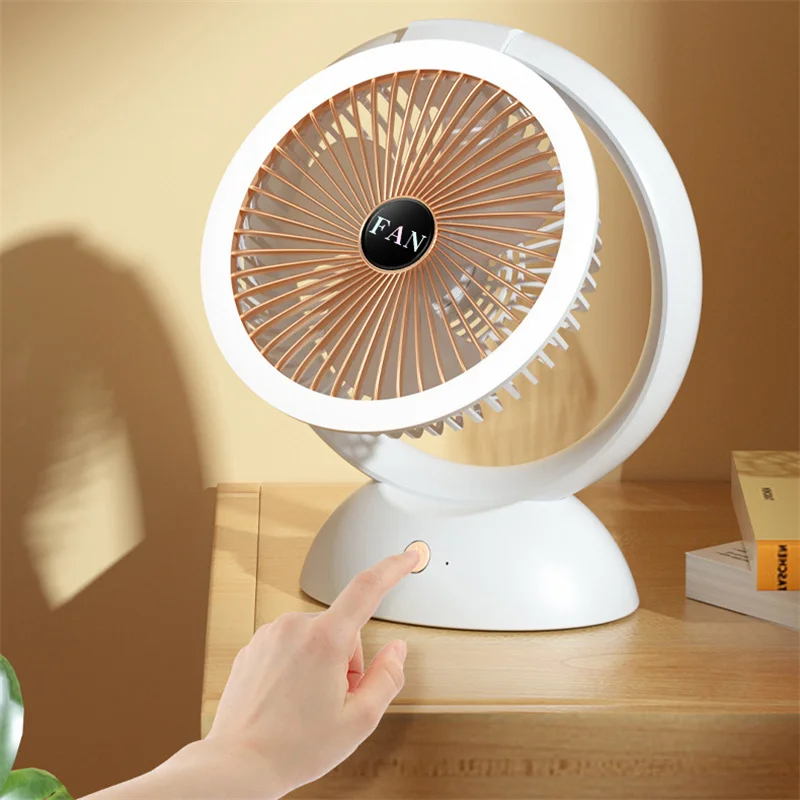 Đèn LED Quạt Điều Hòa Không Khí Quạt Điện Đèn LED Sạc Cổng USB Chức Năng Chiếu Sáng Stronge Gió Tắt Tiếng Cho Văn Phòng Nhà 5V FS140