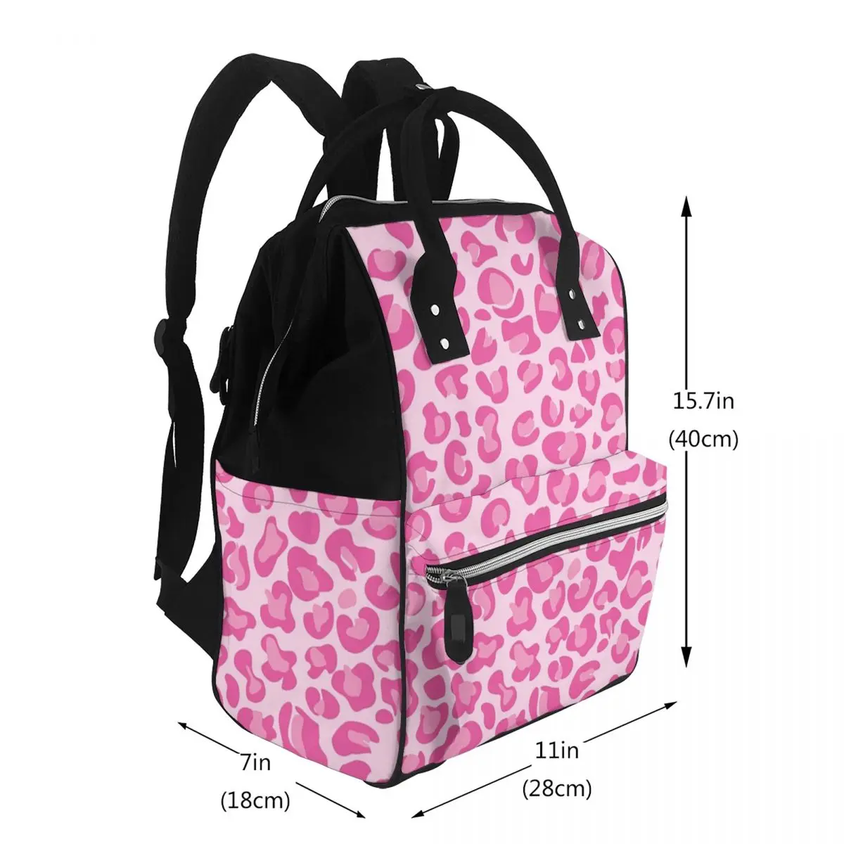 Pink Leopard Print Student Backpack School Bag Hiking Travel Daypack for Men Women Bookbag Shoulder Bags
