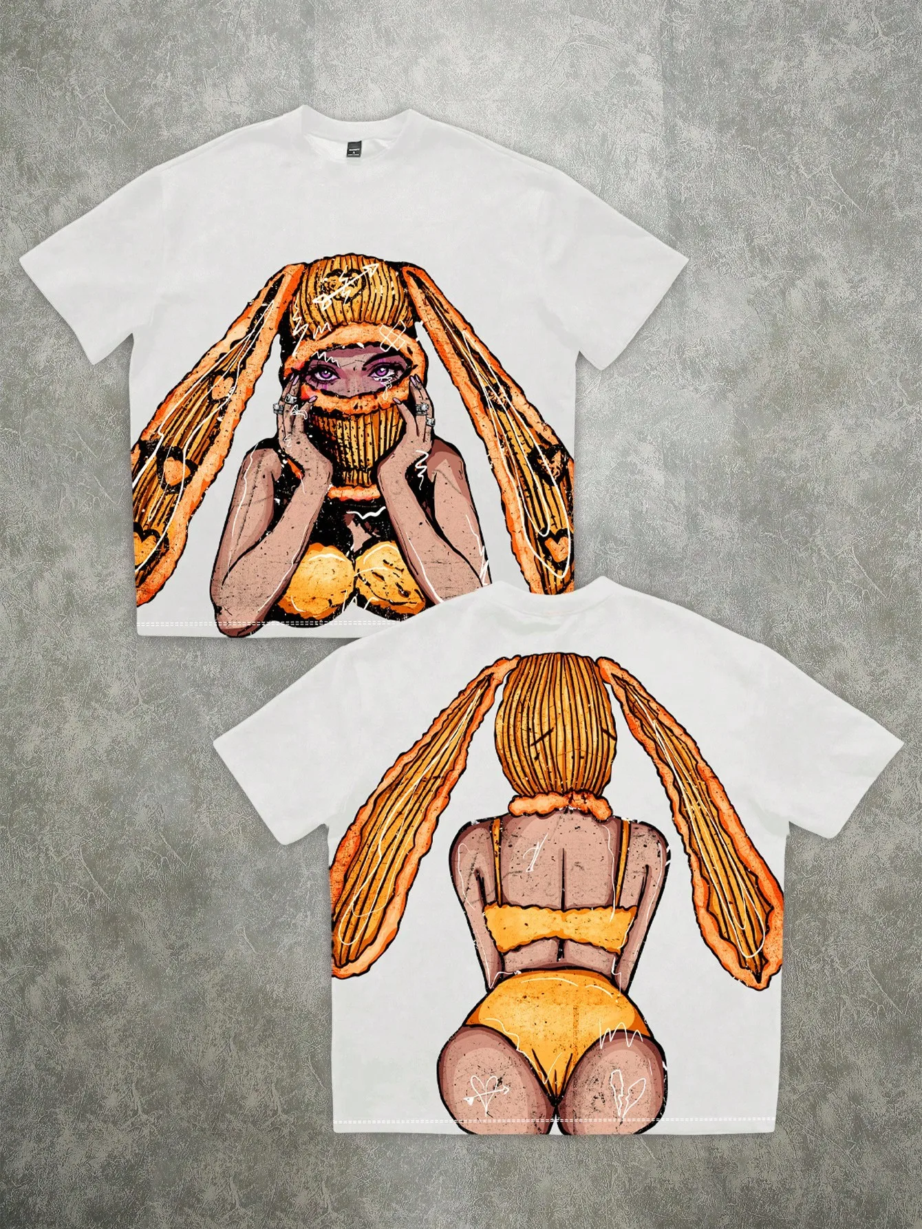 تي شيرت عتيق 2000s مثير للفتيات مطبوع بأكمام قصيرة تي شيرت صيفي للرجال والنساء موضة ريترو Y2K تي شيرت غير رسمي Harajuku ملابس الشارع الشهير تي شيرت