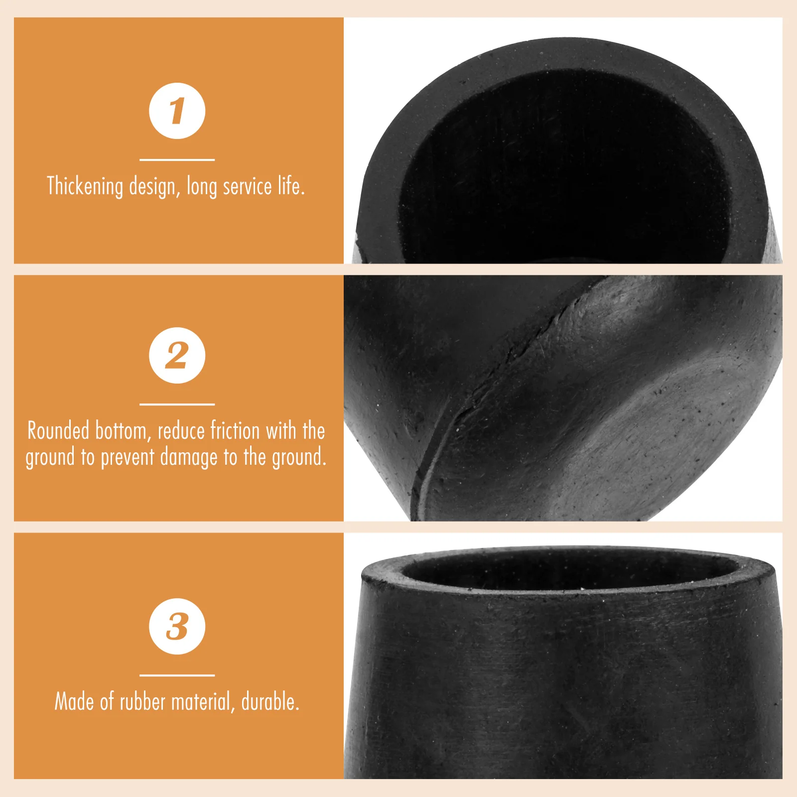 

20pcs Rubber Foot Pads Anti-Slip Chair Leg Caps Wear-Resistant Trampoline Leg Covers For Furniture Floor Protection Sports