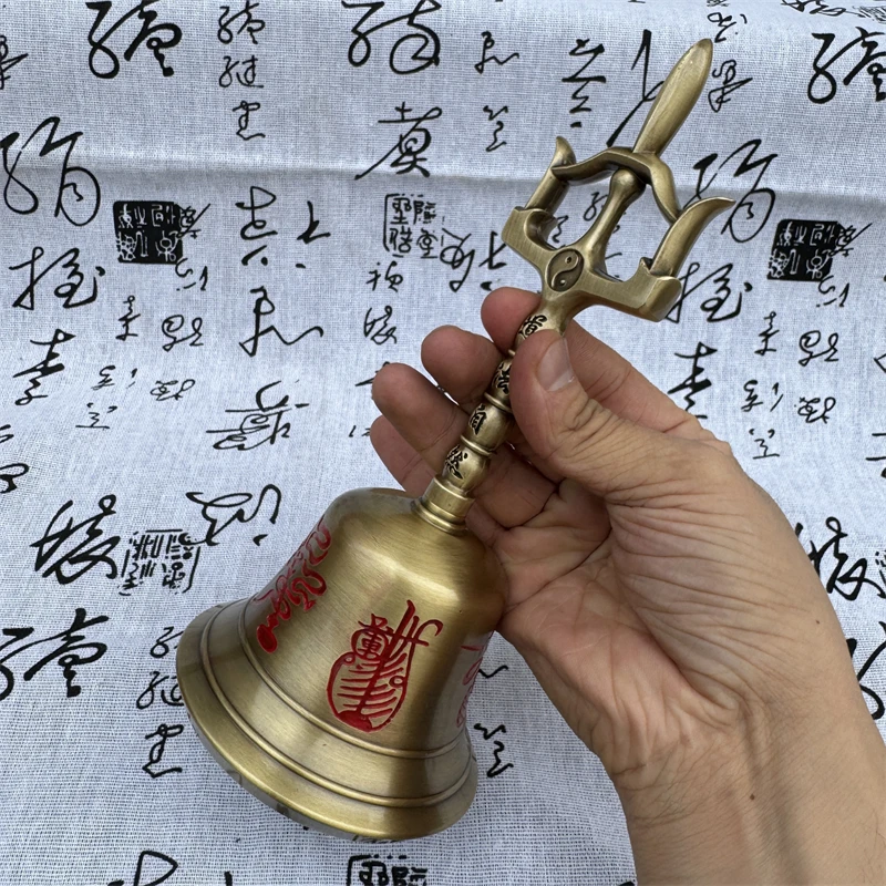 Taoist supplies, Zhengyi Wulei Copper Bell, Copper Sanqing Bell, Trident Bell, Wulei Bell, Sanqing Bell