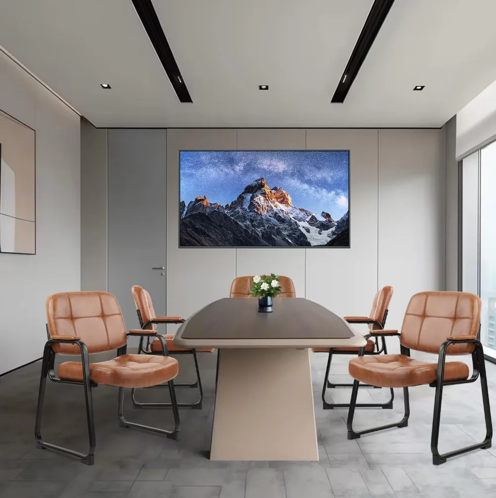 Big Tall 400 lbs Waiting Room Chairs with Padded Arms Leather Guest Chair no Wheels for Office Reception Lobby