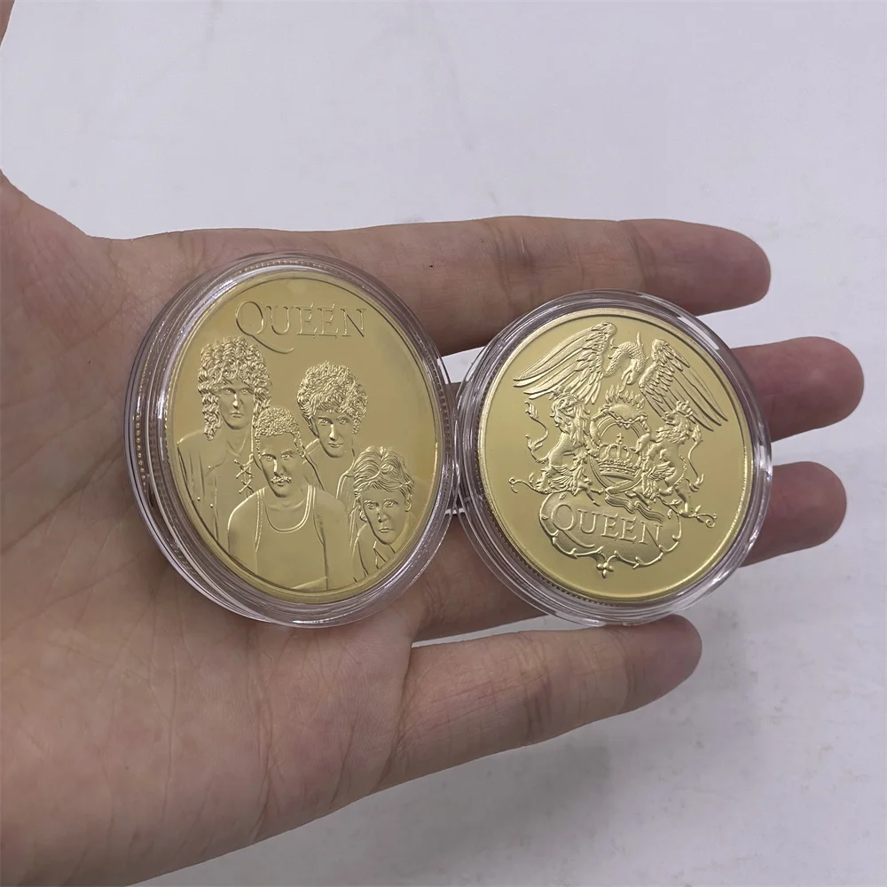 Queen Gold Coin Popular World Band Commemorative Coin Freddie Mercury Challenge Coins Collectibles Home Decor Festival Gift