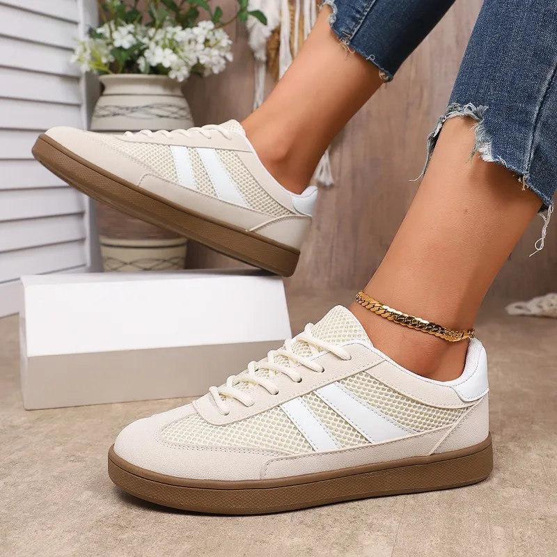 Spring and Autumn Women's Comfortable Vintage Breathable Sneakers Women Color Blocking Fashion Shallow Mouth Vulcanized Shoes