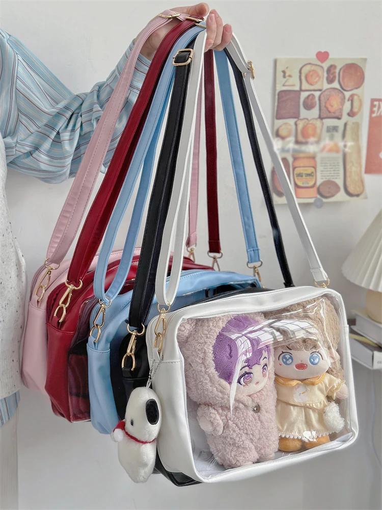 Borsa a tracolla Ita classica per bambole da 25cm grande finestra trasparente borsa a tracolla per ragazze in morbida pelle PU bella borsa Ita