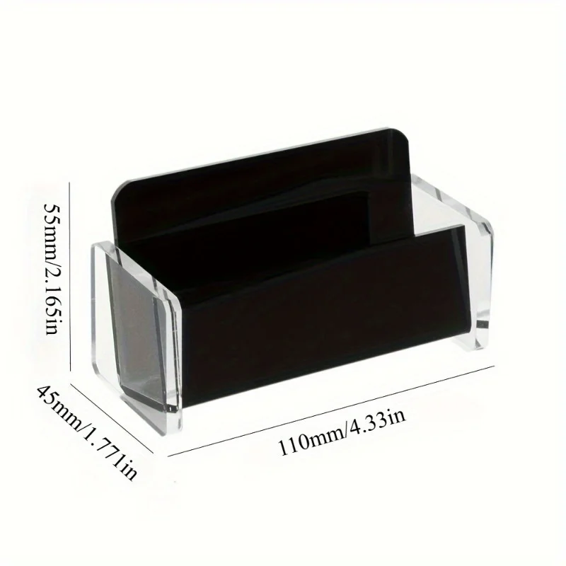 قطعة واحدة من حامل بطاقات العمل الأكريليك - شفاف وأسود أنيق وبسيط - شاشة عرض احترافية لسطح المكتب للاستخدام المكتبي #2