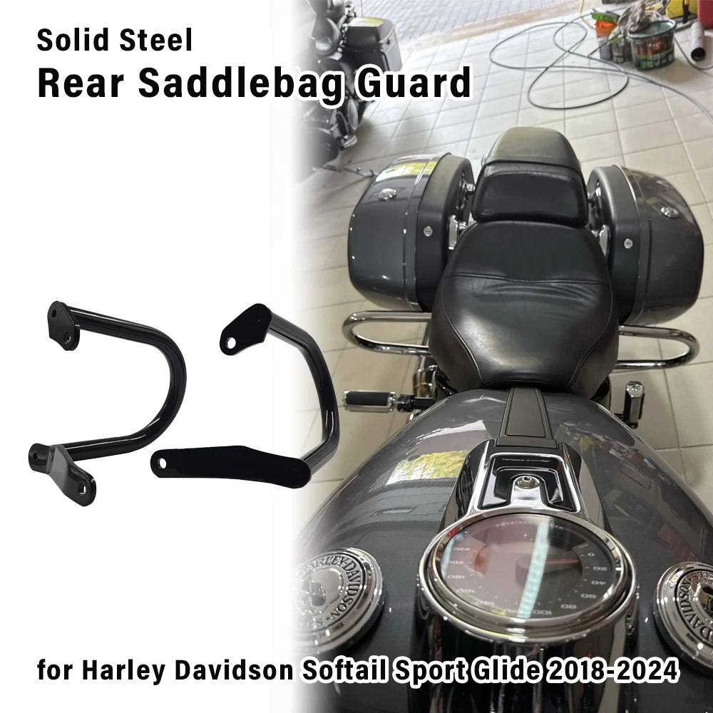 Rear Saddlebag Crash Bar for Harley Davidson Softail Sport Glide 2018-2024 Motorcycle Highway Saddlebag Guard Bumper