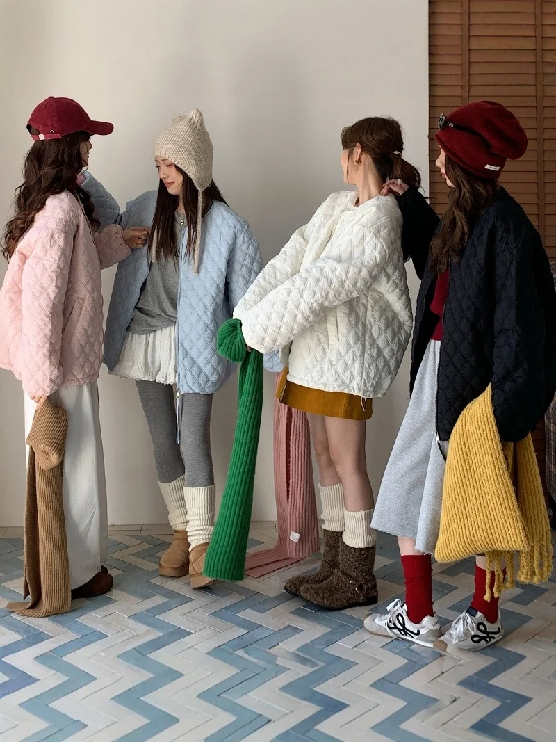 

Корейская легкая стеганая куртка, женская осенне-зимняя новая простая свободная ветрозащитная мягкая теплая хлопковая верхняя одежда