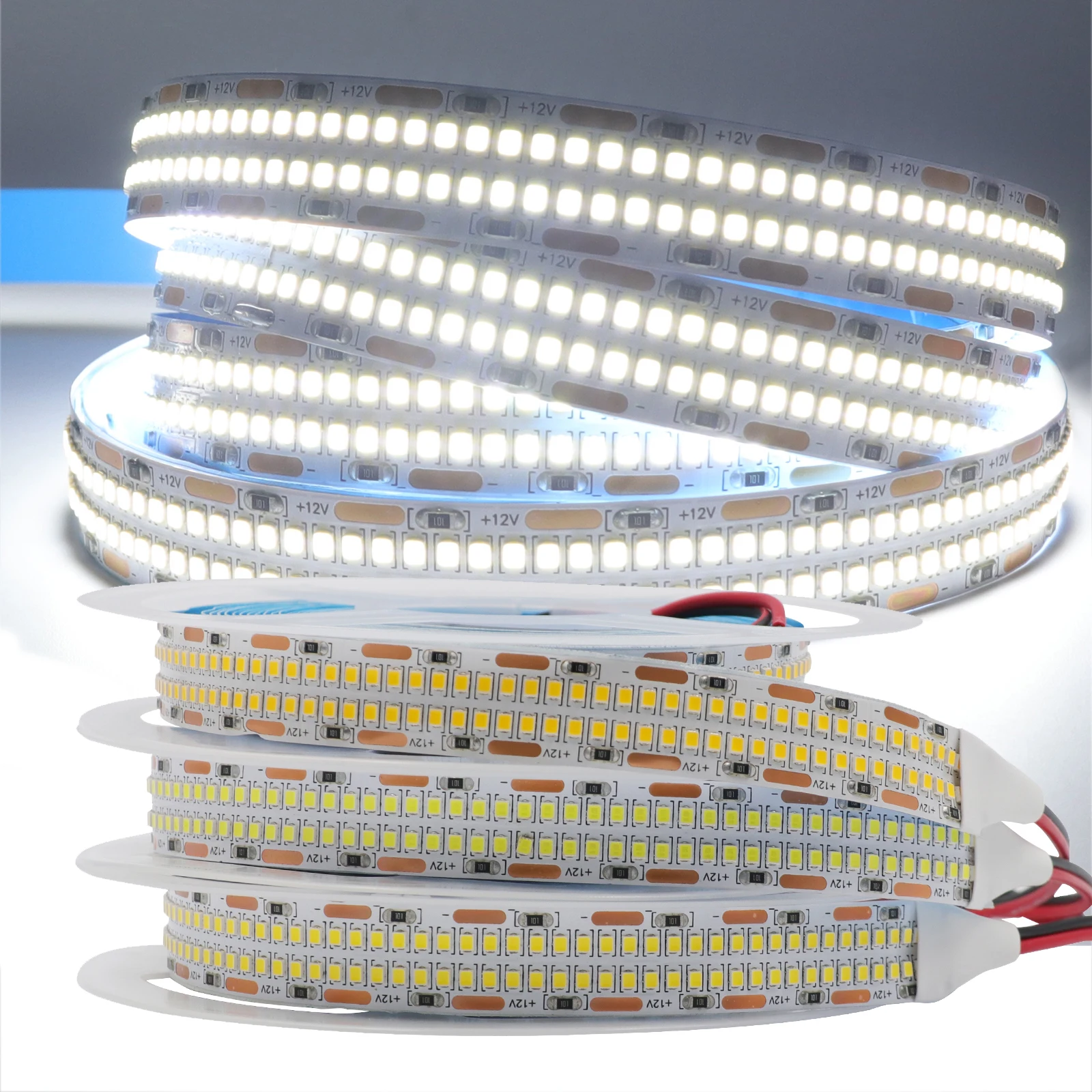 12V LED Strip 624Leds/M SMD 2025 3000K 4000K 6000K IP21 IP67 Waterproof Flexible Ribbon Rope LED Tape Light for Home Decoration