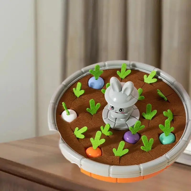 Jogo de mesa Montessori para crianças; Brinquedo divertido de colheita de cenoura para bebês, melhorando habilidades motoras finas e classificação de memória