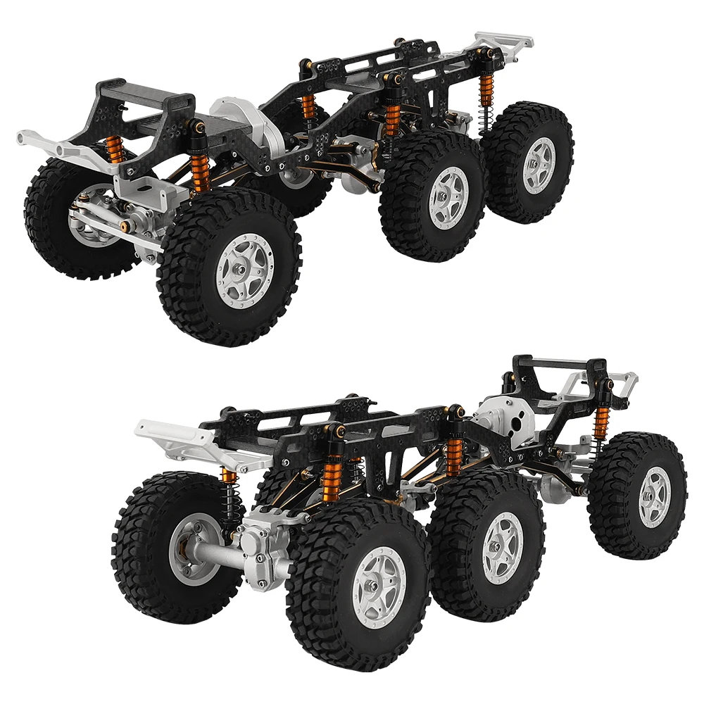 

Metal 6×6 LCG Carbon Fiber Beam Frame With Metal Alloy Axles Gearbox Wheel Rims for 1/24 Axial SCX24 6×6 Upgrade Part