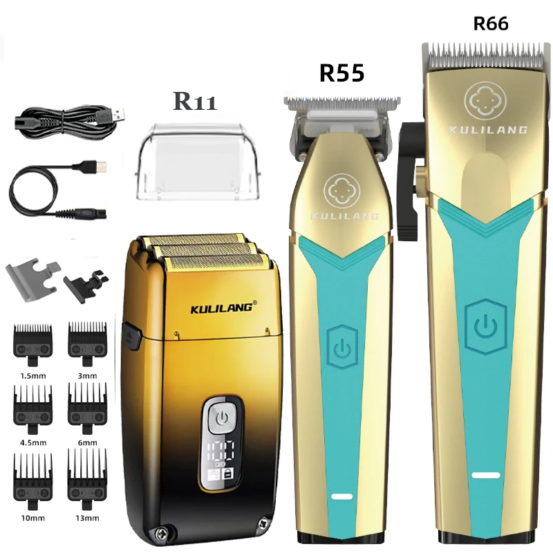 

Madeshow R66 R55 R11 Professional Finishing Hair Clipper Kit Electric Cordless Hair Trimmer Hair Cut Machine for Men