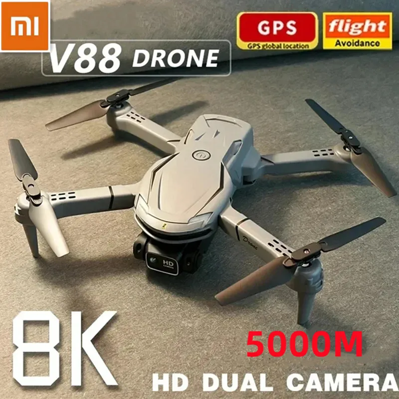 

xiaomi New V88 Drone 8K 5G GPS Professional HD Aerial Photography Remote Control Aircraft HD Dual Camera Quadcopter Toy UAV