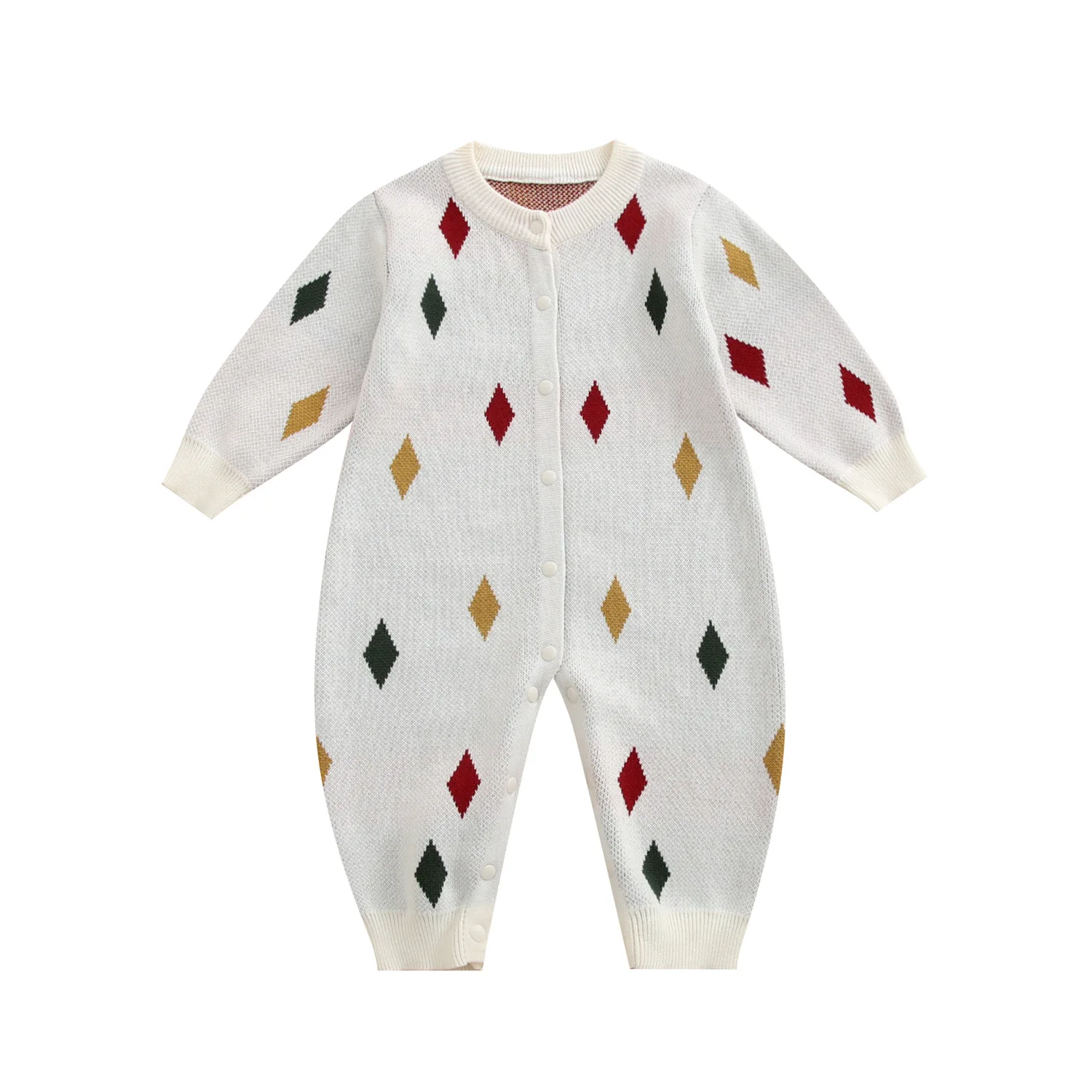 0-24M 100% Cotton Baby Knit Romper Sweater Newborn Kid Baby Boy Girl Winter Clothes Long Sleeve Warm Thick Jumpsuit Outfit