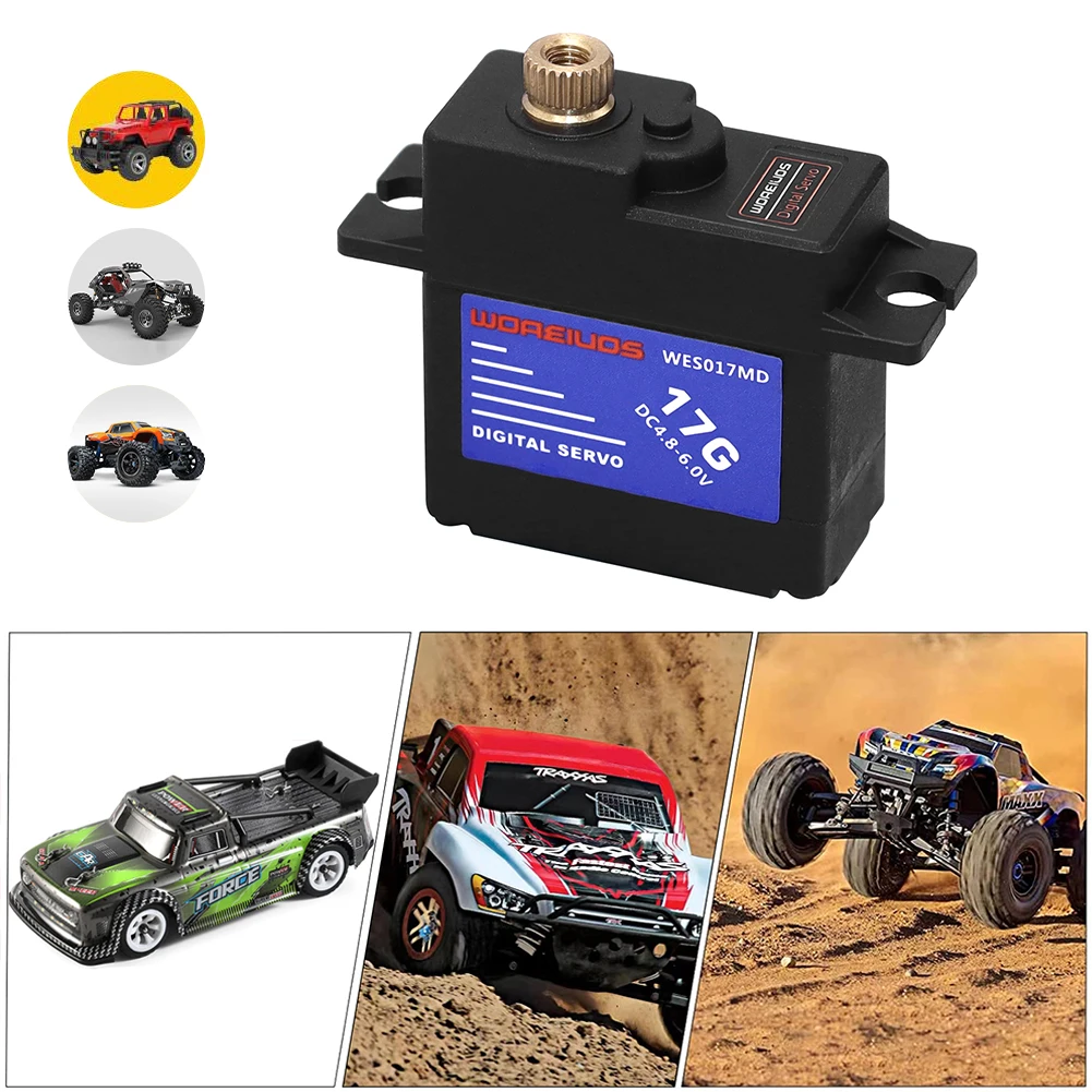 17G RC Digital Servo Waterproof Micro Servo Motor with Servo Horn for 1/18 RC Car Ducted Plane Fixed-Wing Robot Boat