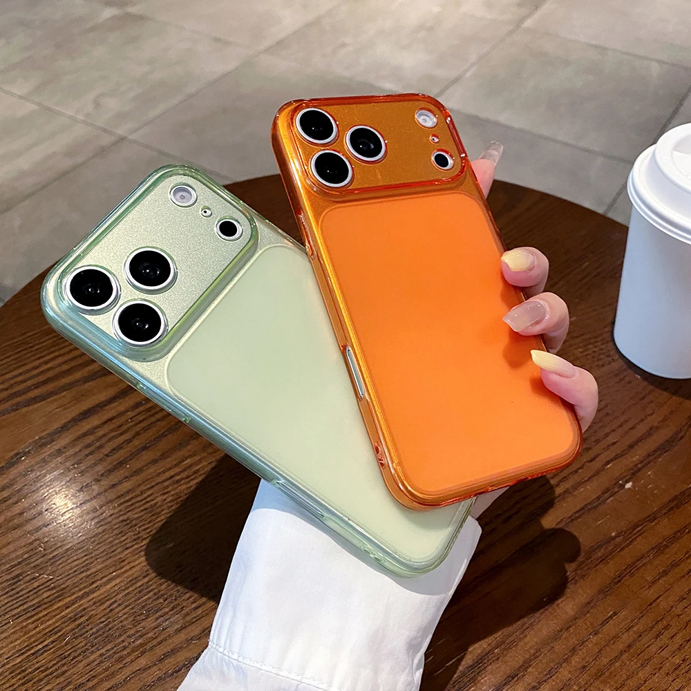 Korean INS Style Aesthetic Matte Clear Phone Case for Apple iPhone 18 17 16 15 14 13 12 11 Pro Max Case Independent Buttons Capa