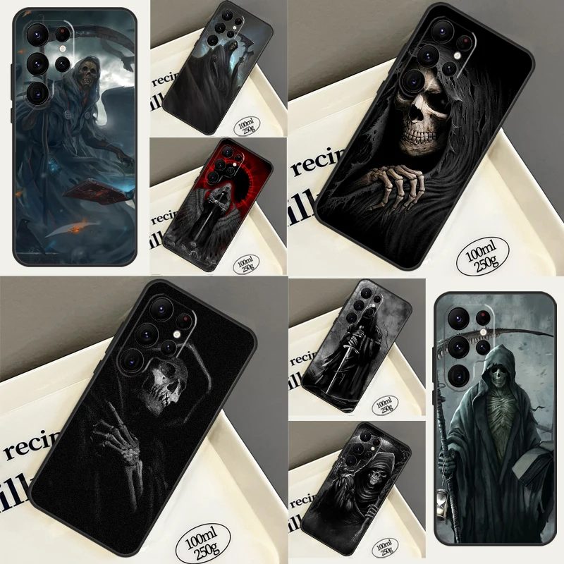 Grim Reaper Skull Skeleton Case For Samsung Galaxy S23 S22 Ultra S20 FE S21 FE Note 10 20 Ultra S8 S9 S10 Plus Cover