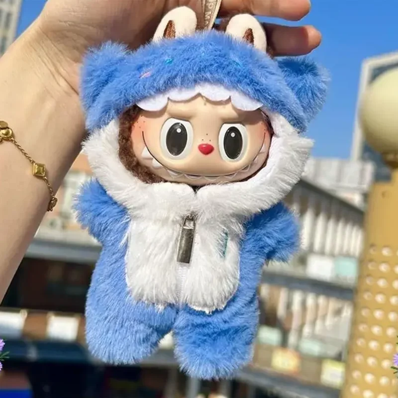 Kawaii Shark Onesie for Mini Doll Cute Plush Doll's Clothing Outfit Labubu Idol V1 V2 Dolls Clothing Accessories image 3