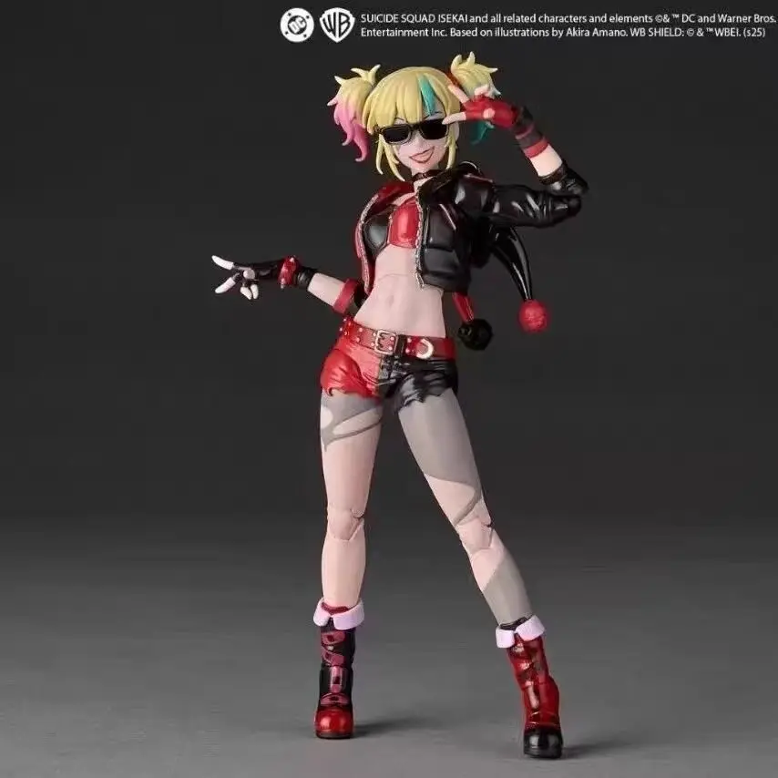Dc Articulated Action Figure Harley Quinn Revoltech Suicide Squad Animated Version Replaceable Face Collectible Model For Adult view 2
