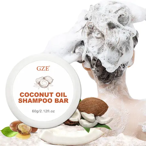 GZE 코코넛 오일 샴푸 바, 건조한 모발을 위한 보습 바 샴푸 | 색상 안전, 황산염, 파라벤, 실리콘 프리, 잔인성 프리