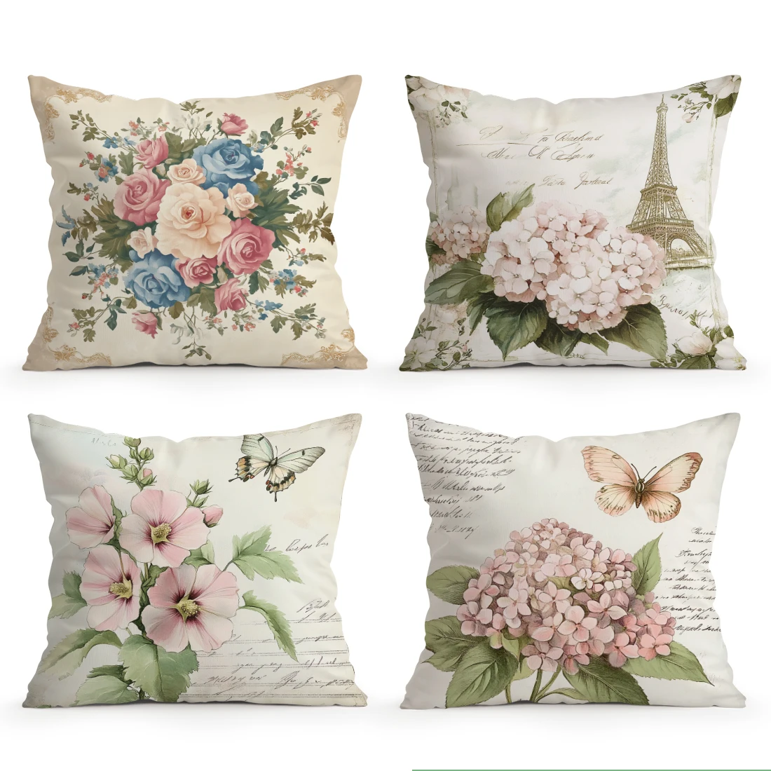 Retro Floral Design Pillowcase Printed Polyester 40/45/50cm Throw Pillowcover Decorative Sofa Cushion Pillowslip Home Decor