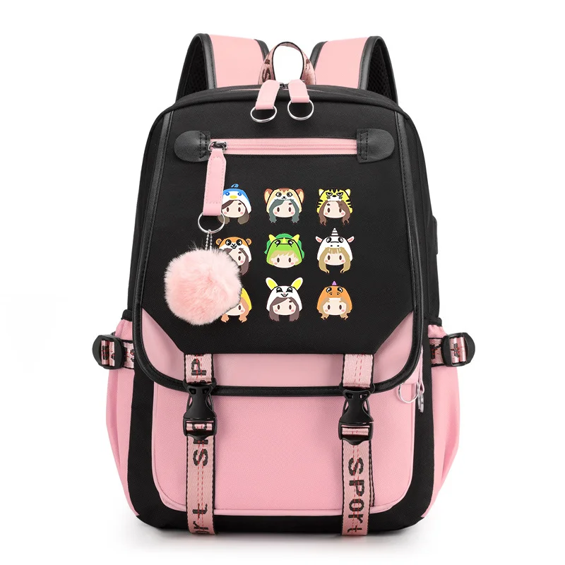 

New cartoon Korean-KOP pattern Harajuku backpack casual street cute USB backpack high quality zipper backpacks