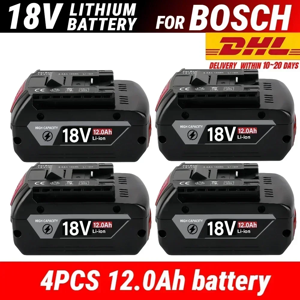 100% origineel voor Bosch 18V accu, 12.0Ah draadloze lithium-ion accu voor elektrisch gereedschap, BAT609 BAT610G BAT618 BAT620 BAT622
