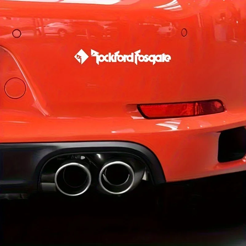 สติกเกอร์รถยนต์ Edgy Rockford Fosgate 1 ชิ้น, สติกเกอร์ติดรถยนต์ลายแบรนด์เครื่องเสียง, สติกเกอร์ตกแต่งรถยนต์สะดุดตาสำหรับตกแต่งภายนอกรถยนต์สุดเทรนดี้