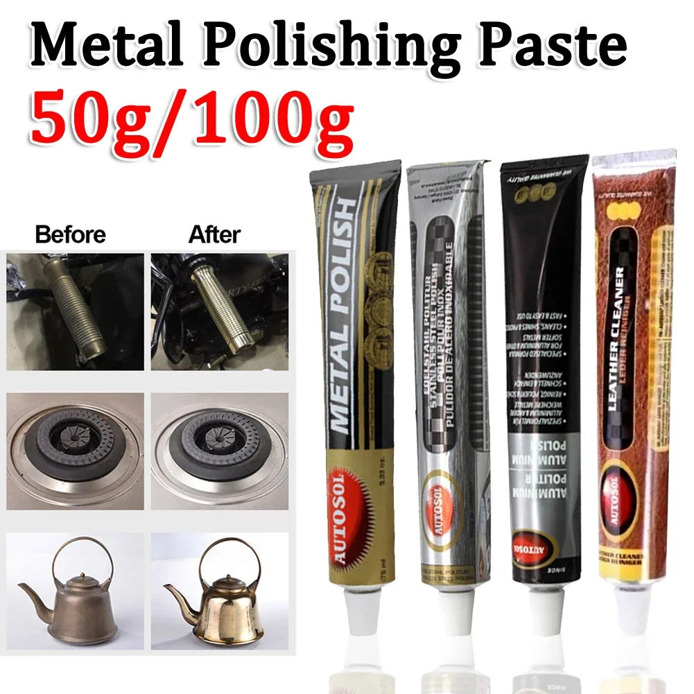 50/100g Metal Polish for Chrome Copper Alumium Brass And More Polishing Paste Clean Metal Surfaces of Rust Scale Grease Spots