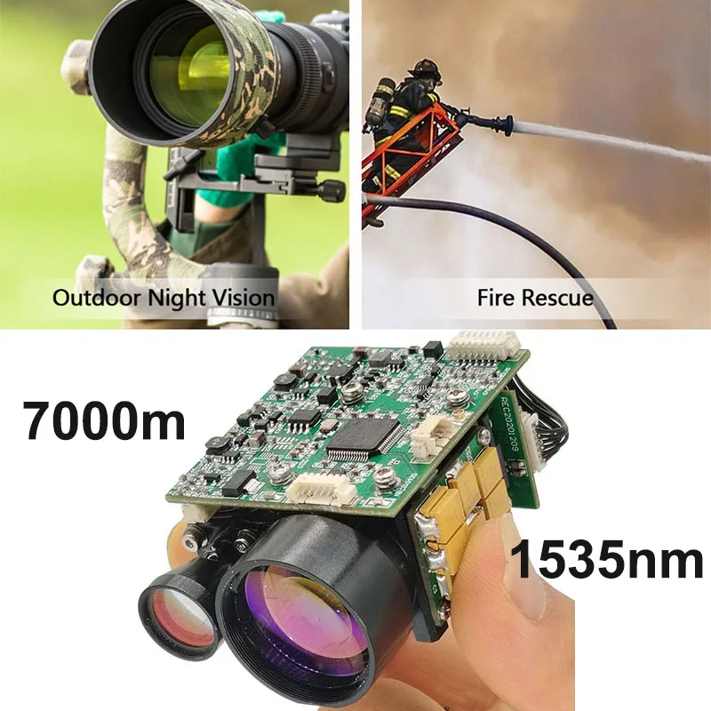 Multi-Target Ranging 7km Laser Rangefinder Module RS422 Dual Laser Distance Sensor 0.5mrad 1535 Laser Rangefinder Module For UGV