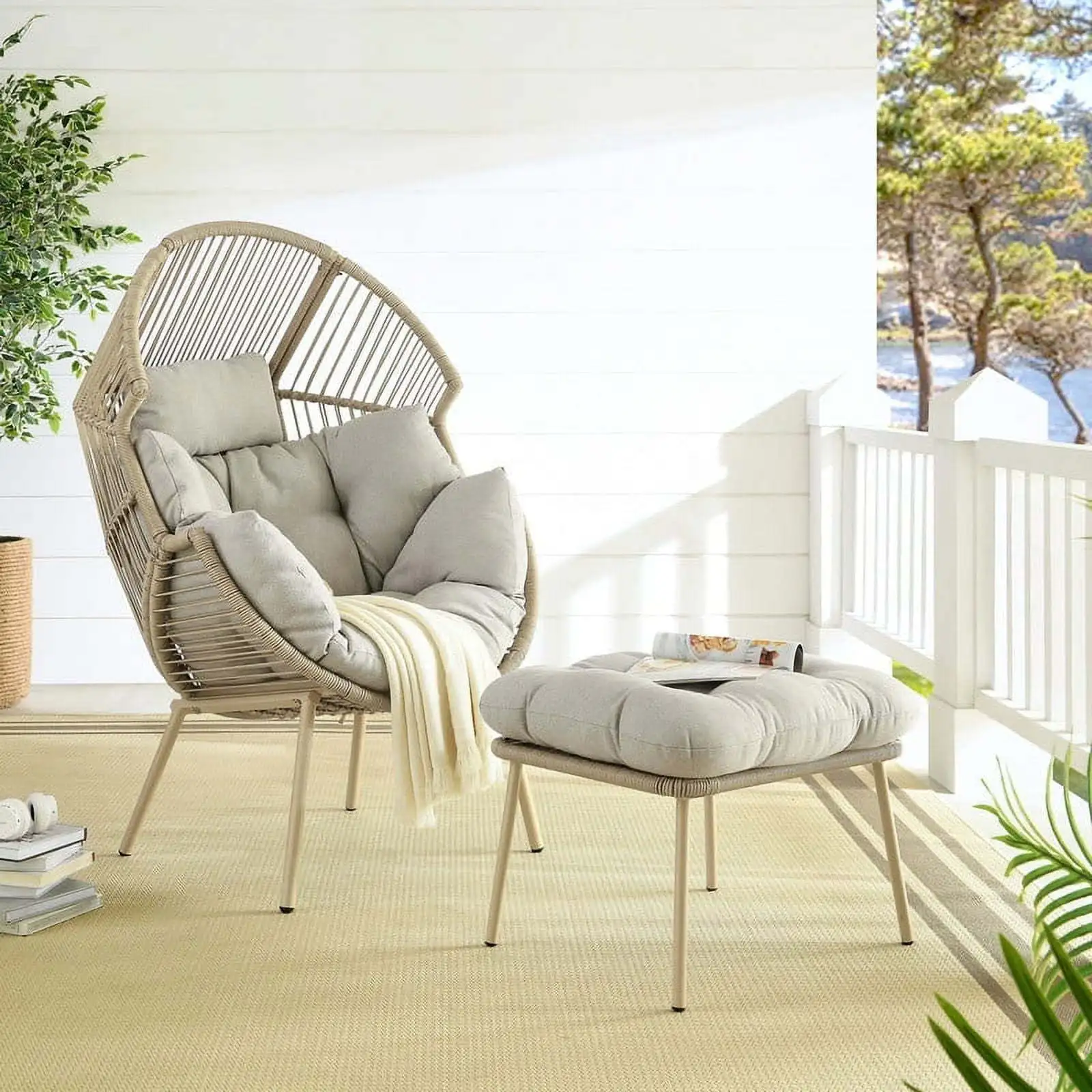 outdoor balcony disassembly and assembly rattan single rocking chair garden double sofa courtyard indoor leisure rattan chair