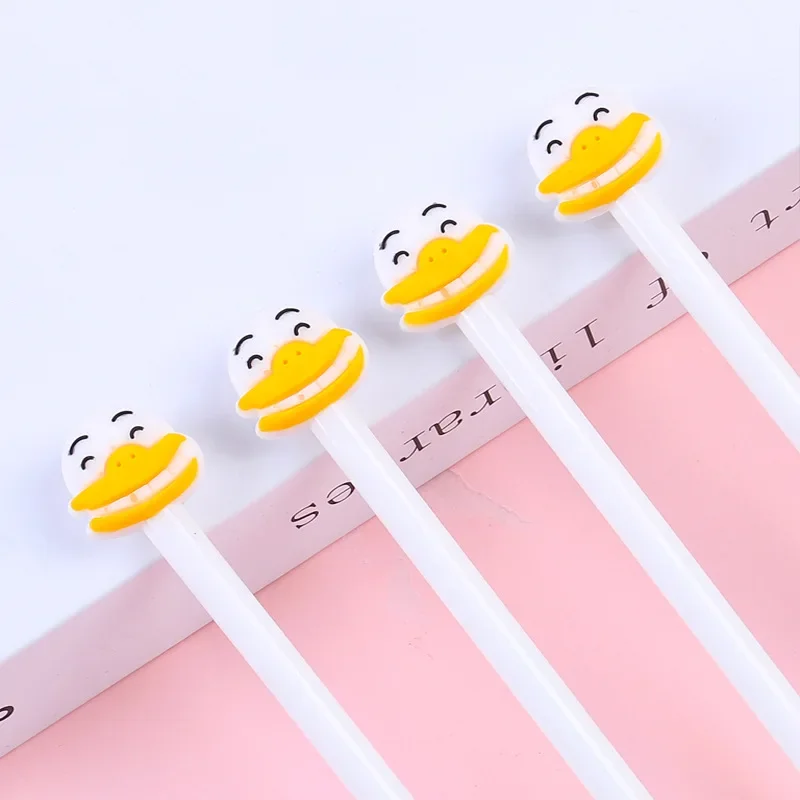 

50PCS Creative Stationery Gel Pens Cute Student Watery Pen Cartoon Big Mouth Duck Office Signature Pen Prize Wholesale B