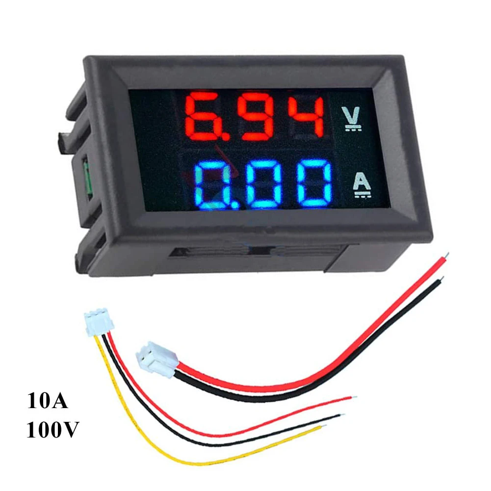 DC 100V 10A Voltmeter Ammeter LED Dual Digital ampere volt Meter Voltage Current Detector Tester Gauge for Car Auto Motorcycle