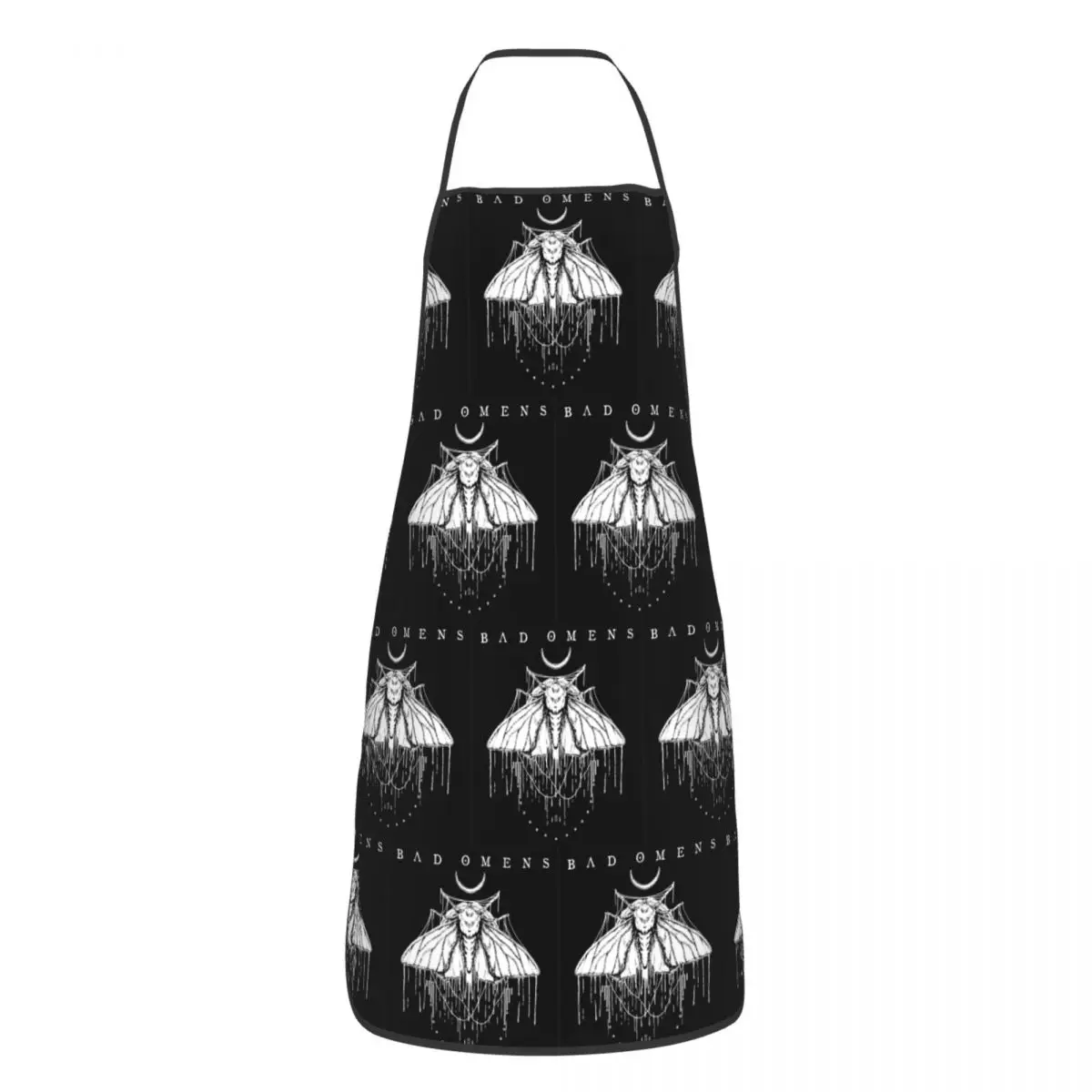 Custom B-Bads Brand O-Omenes Moth Graphic Hot Funny Aprons for Unisex Kitchen Chef Bib Tablier Cuisine Cooking Baking Painting