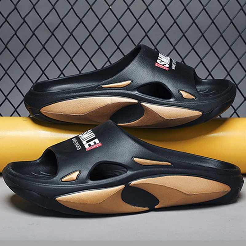 Corrediças de EVA Youpin masculinas resistentes ao desgaste, chinelos de praia macios ao ar livre, chinelos com conforto doméstico, moda verão, nova, 2023
