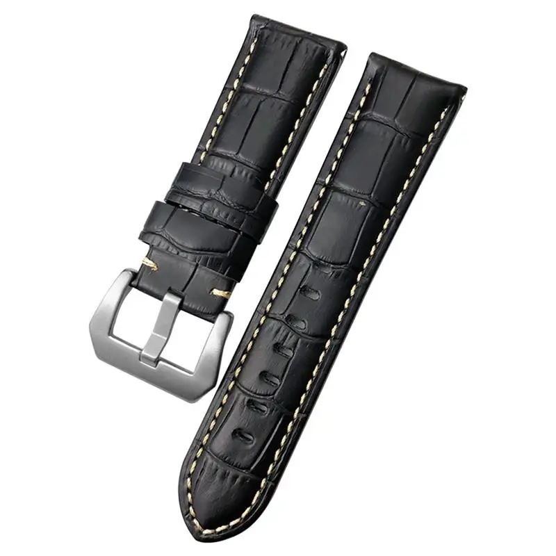 

PCAVO 24mm Watch Band fit for PAM Panerai Luminor Green Red Blue Cowhide Strap Stainless Steel Buckle Free Tools