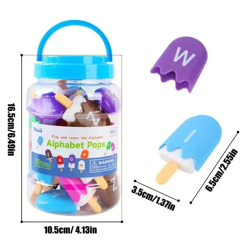 Jouets d'apprentissage de l'alphabet ABC, lettres d'animaux, Puzzle assorti, activité de tri des couleurs de crème glacée, jouets éducatifs Montessori pour enfants