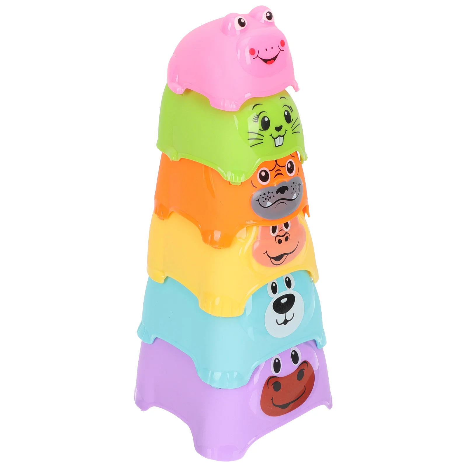 1Set Animal Nesting Stacking Cups Baby Bath Play Cups for Toddler Sensory Motor Skills Early Learning Toddler Sensory Toys