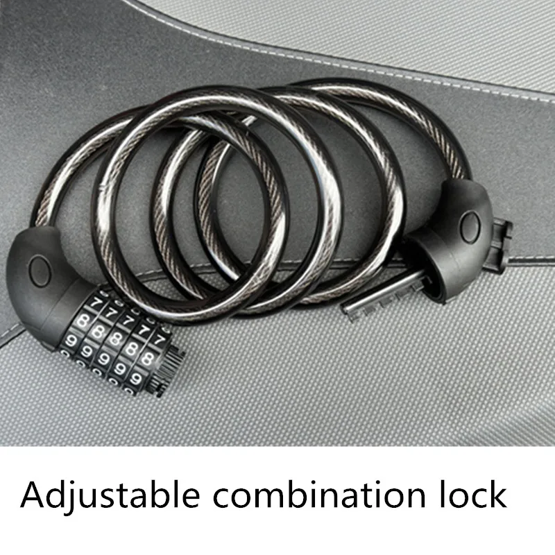 Bicycle Lock 5 Digit Code Anti-theft Lock Bike Security Accessory Steel Cable Cycling Bicycle Lock 1200mm x12mm