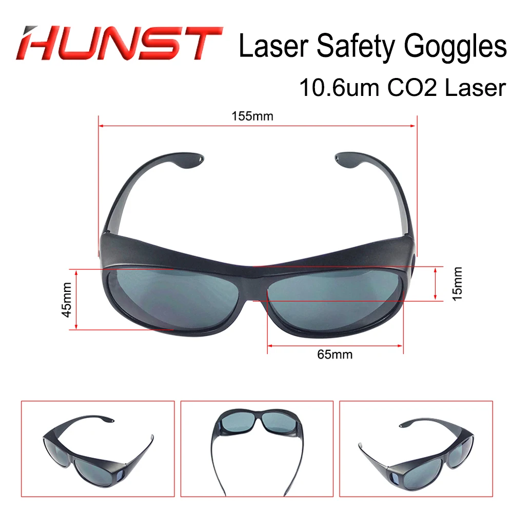 HUNST CO2 Laser Safety Glasses OD6+ For Marking Cutting Machine Parts 10600nm Protective Eyewear Goggles