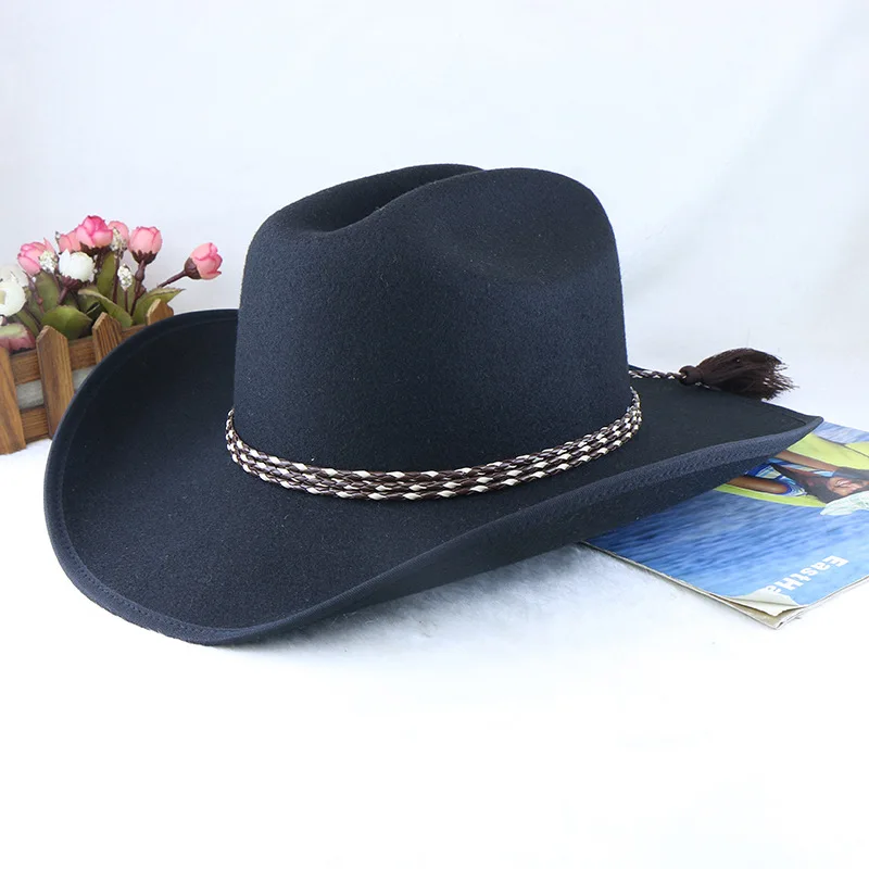 

Autumn And Winter Men's And Women's Knight's Cap Felt Wool-like Hump Adjustable Western Cowboy Hat