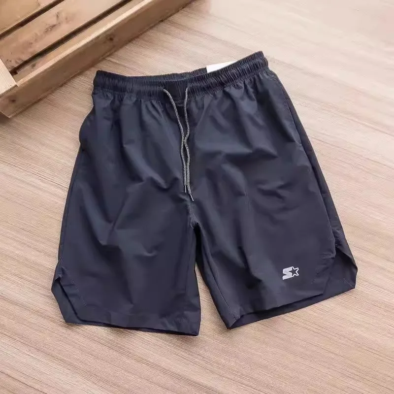 Ice Silk Men's Sport Shorts Summer Large Size Quick Dry Beach Pants Loose Fit Casual Straight Leg mid Waist Polyester Fiber
