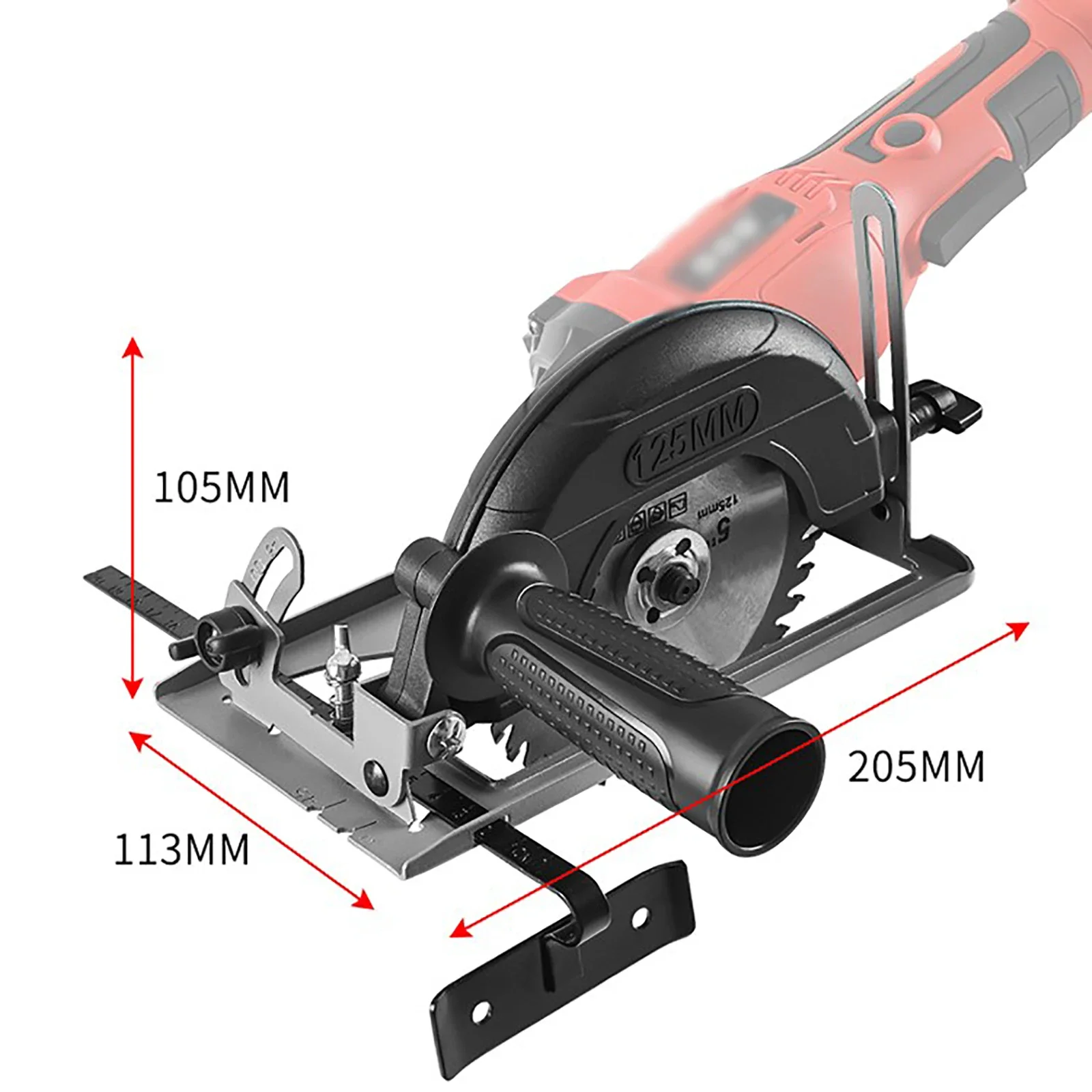 Convertidor de amoladora angular de mano para cortar, soporte de amoladora ajustable de 40mm de profundidad, herramienta de mesa de carpintería con regla de guía