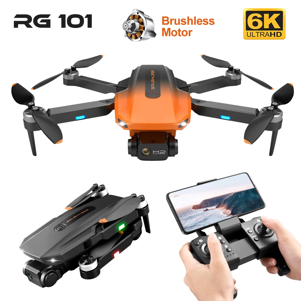 RG101 nuevo Dron GPS Profesional 4K 6K HD Cámara Dual 5G WIFI Dron Motor sin escobillas RC plegable Quadcopter helicóptero VS L900 PRO